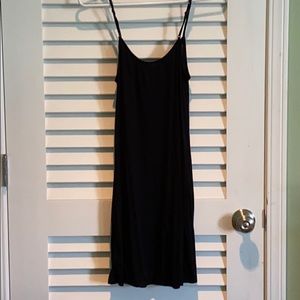 Black cotton slip dress